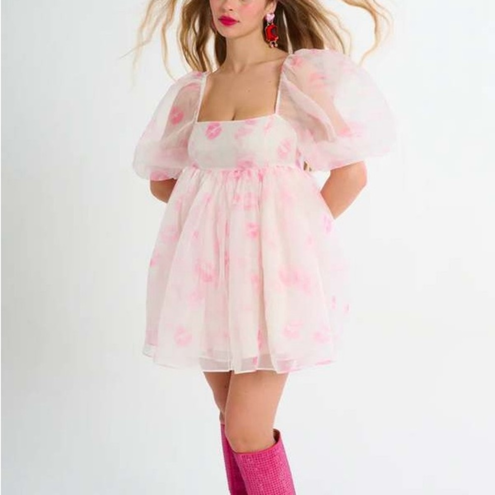 NWT Selkie Kiss on the Lips Silk Gauze Puff Dress XS